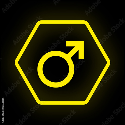 Neon Button Polygon - Geschlecht Mann