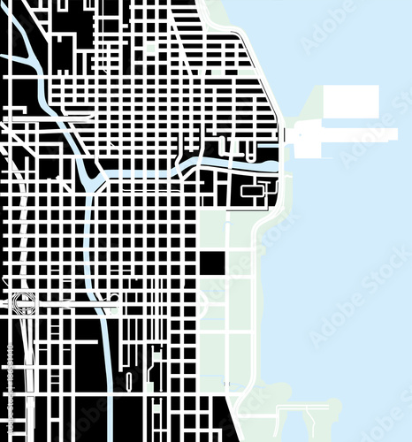Urban vector city map of Chicago, USA
