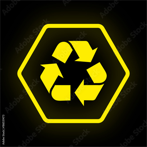 Neon Button Polygon - Recycling