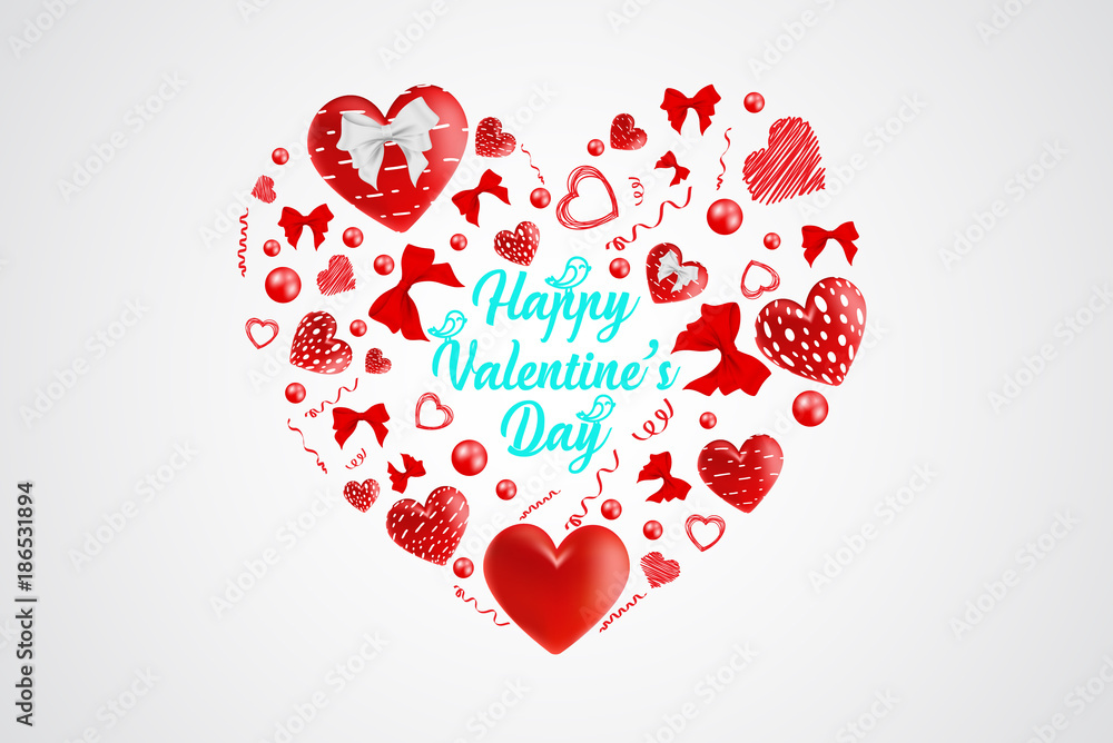 
Valentine day background with colorful hearts with frame. Happy valentines day and weeding design elements. Vector illustration. Background With hearts. Doodles and curls. Be my valentine.