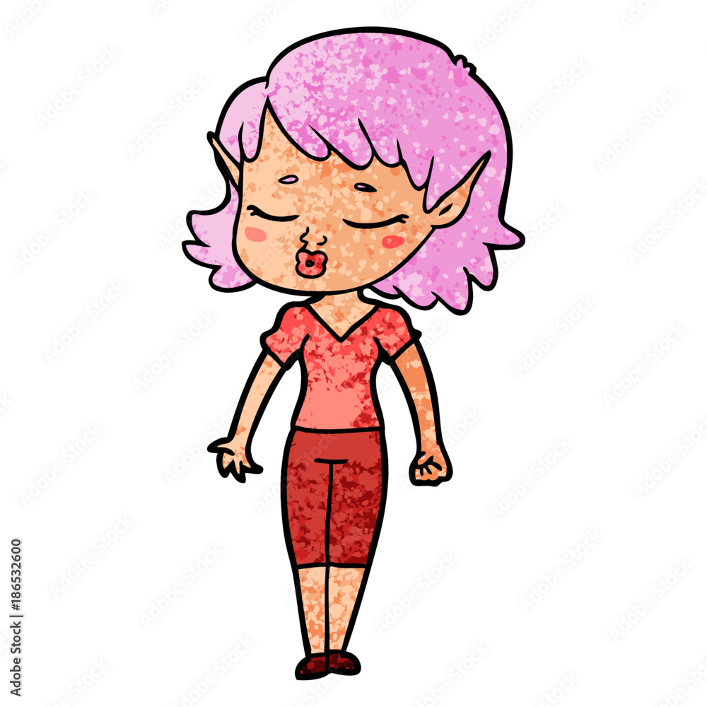 pretty cartoon elf girl pretty cartoon elf girl