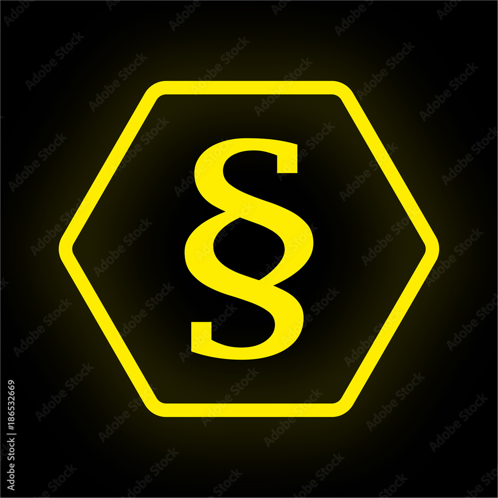 Neon Button Polygon - Paragraph - Recht Neon Button Polygon - Paragraph - Recht