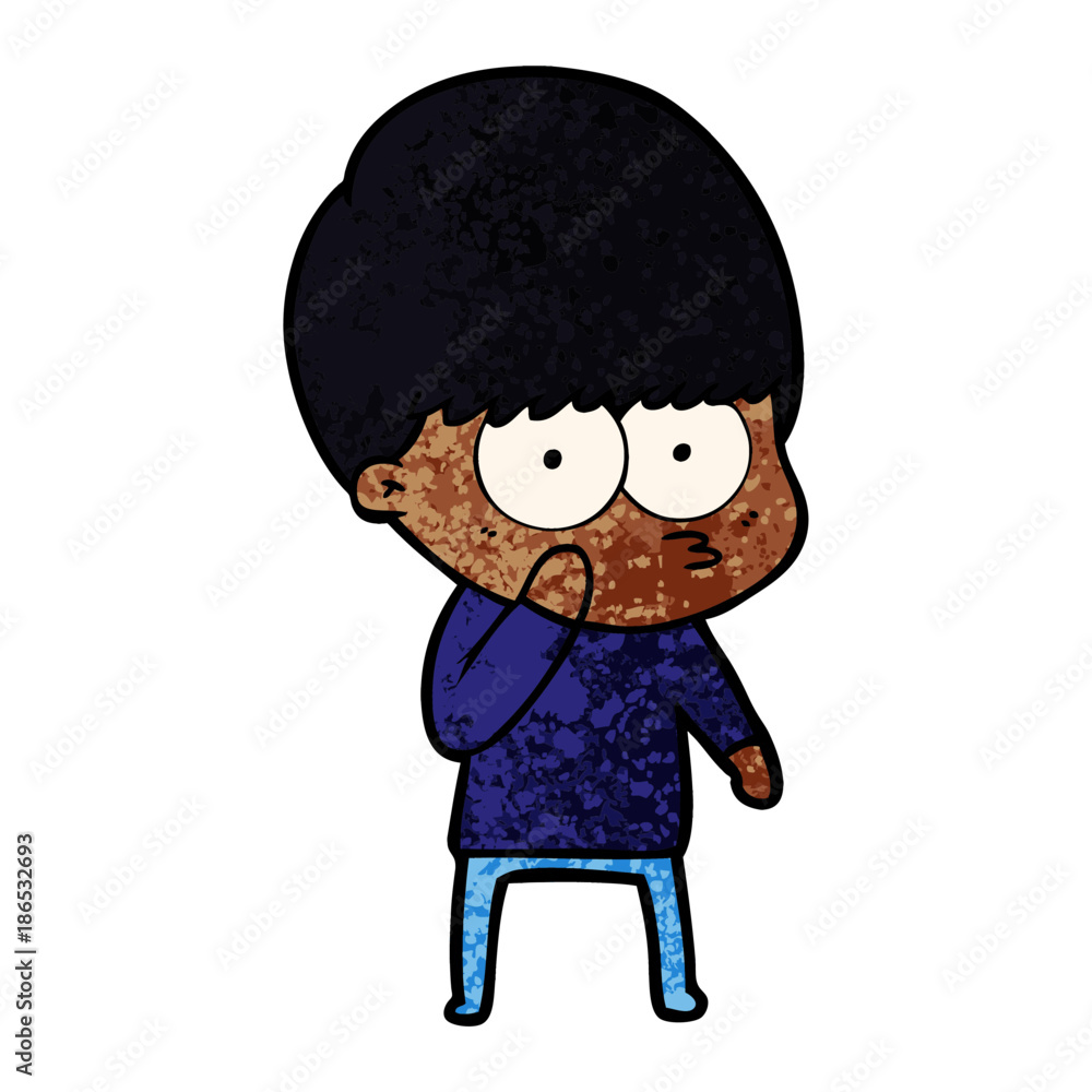 curious cartoon boy curious cartoon boy