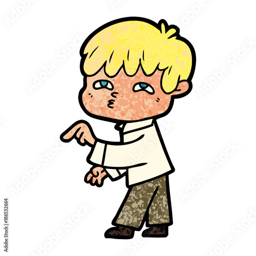 cartoon curious man