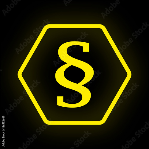 Neon Button Polygon - Paragraph - Recht