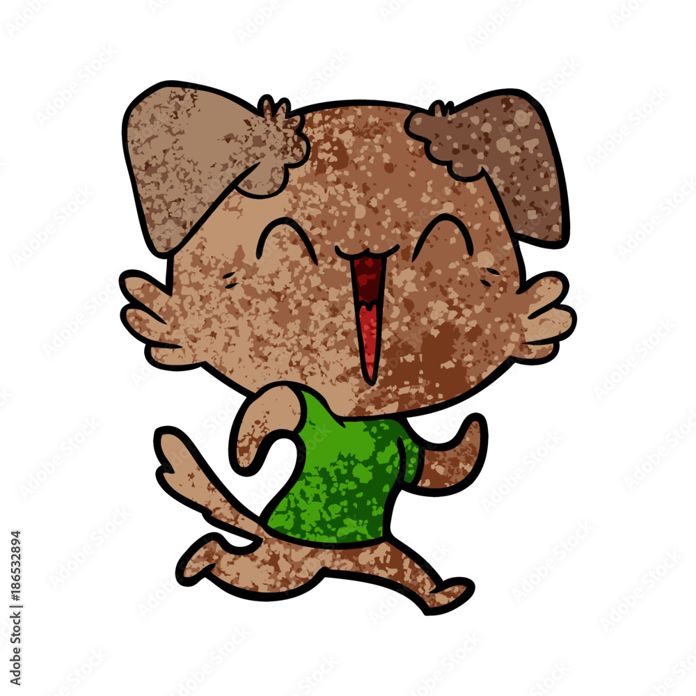 Fototapeta premium happy little dog cartoon