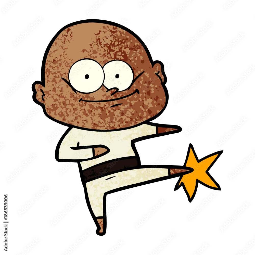 cartoon bald man karate kicking cartoon bald man karate kicking
