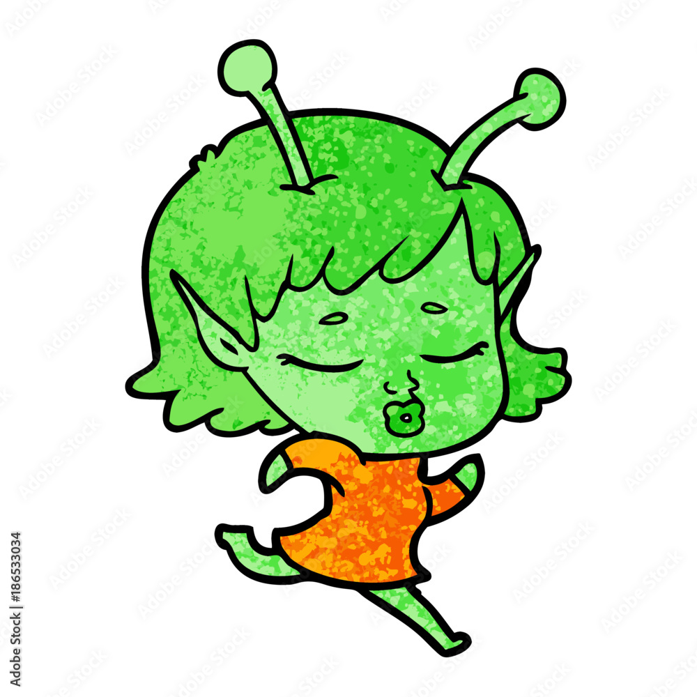 Fototapeta premium cartoon alien girl