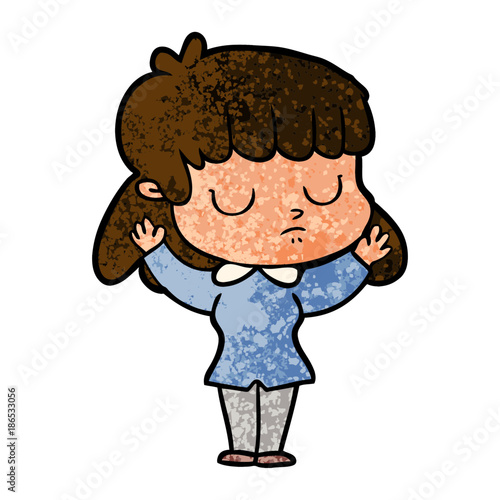 cartoon indifferent woman
