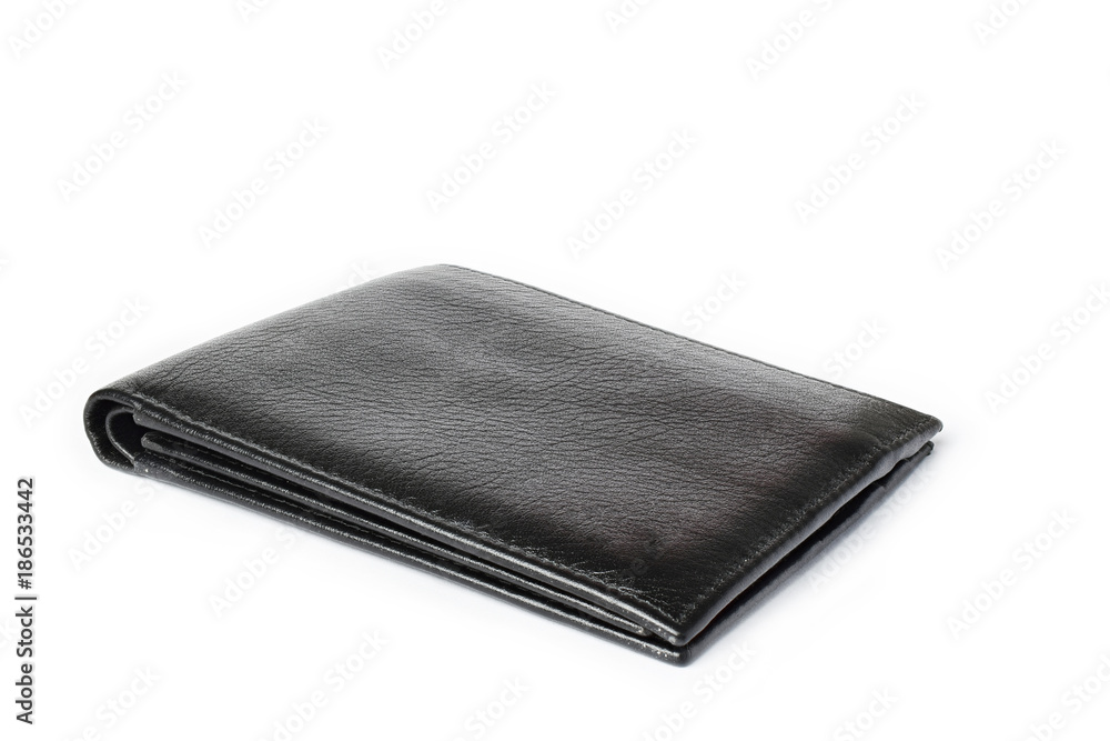 Black wallet isolated on white background Black wallet isolated on white background