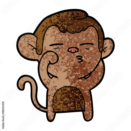 cartoon suspicious monkey