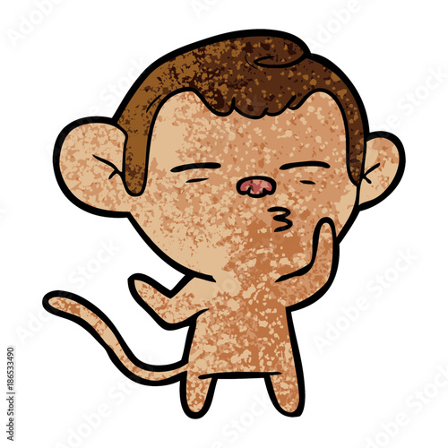 cartoon suspicious monkey