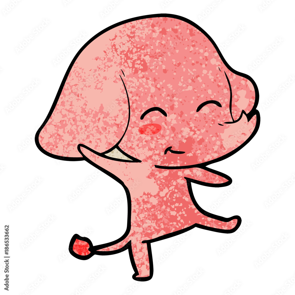 Fototapeta premium cute cartoon elephant dancing