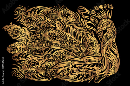 vector peacock tattoo