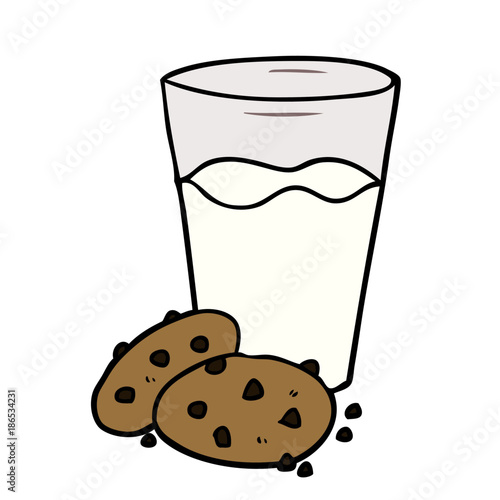 cartoon cookies and milk
