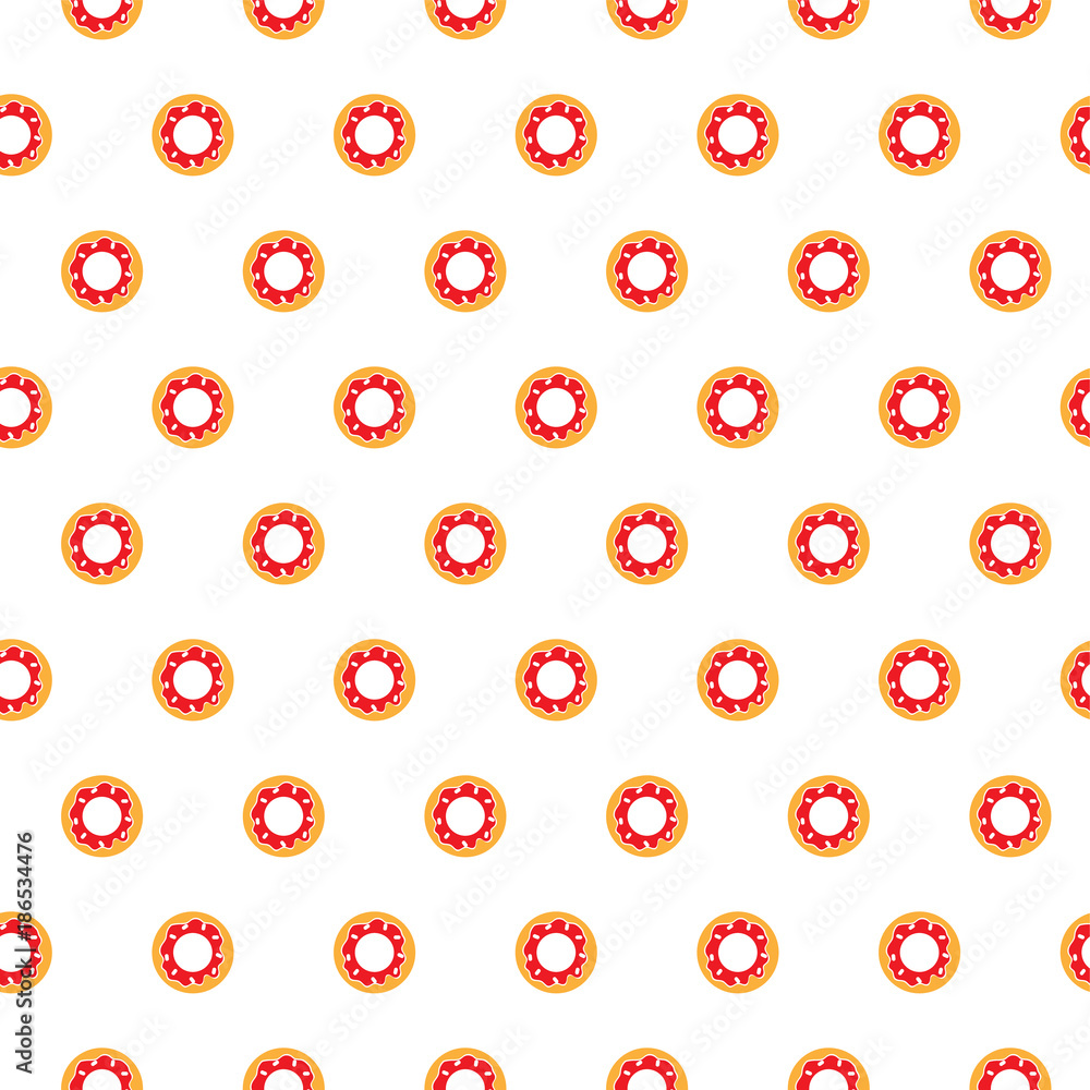 Donuts seamless pattern on white background Donuts seamless pattern on white background