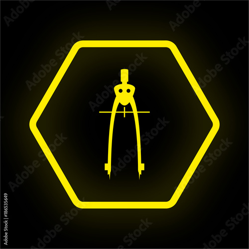 Neon Button Polygon - Zirkel