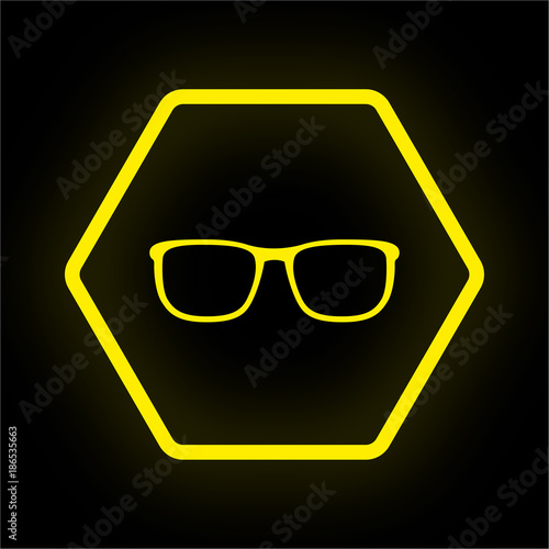Neon Button Polygon - Brille