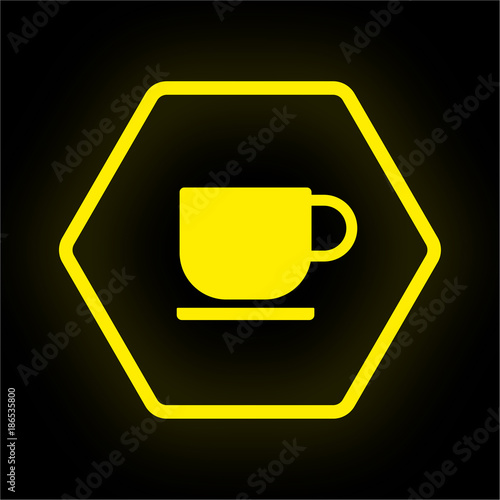 Neon Button Polygon - Teetasse