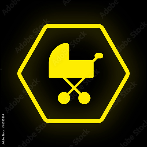 Neon Button Polygon - Kinderwagen