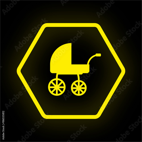 Neon Button Polygon - Babywagen