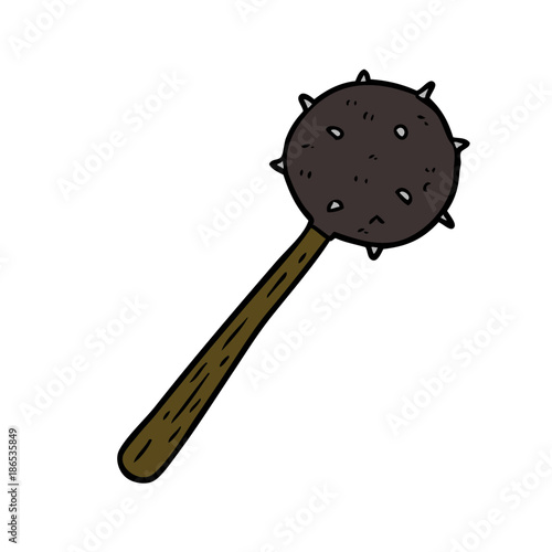 cartoon medieval mace weapon