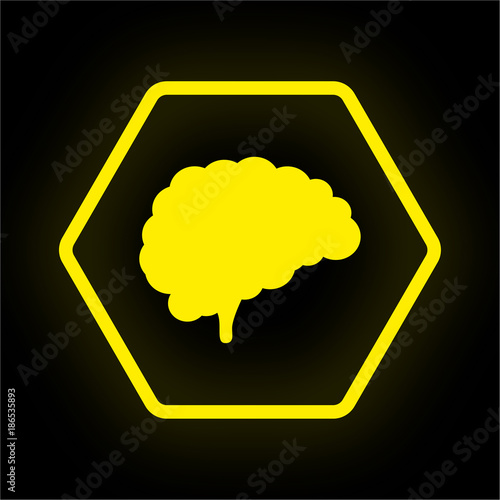 Neon Button Polygon - Hirn