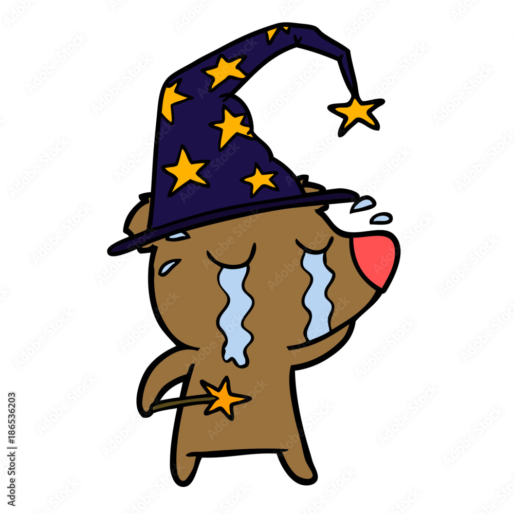 Obraz premium cartoon crying bear