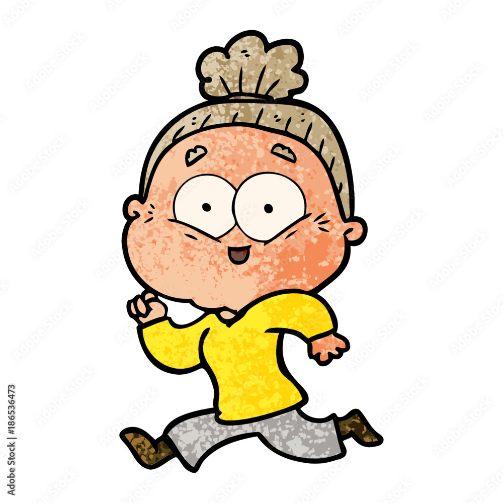 cartoon happy old woman cartoon happy old woman