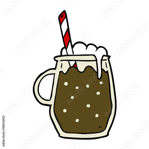 cartoon glass of root beer with straw