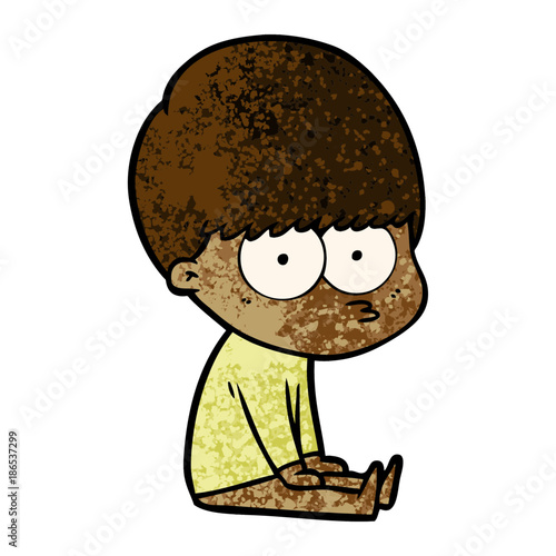 curious cartoon boy