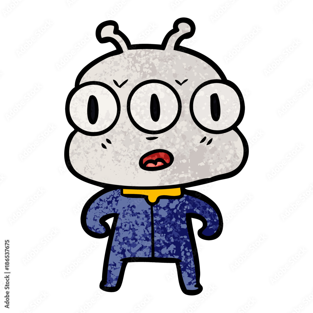 cartoon three eyed alien cartoon three eyed alien