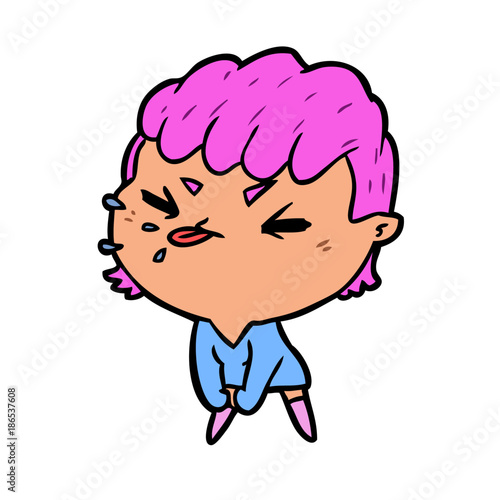 cute cartoon rude girl