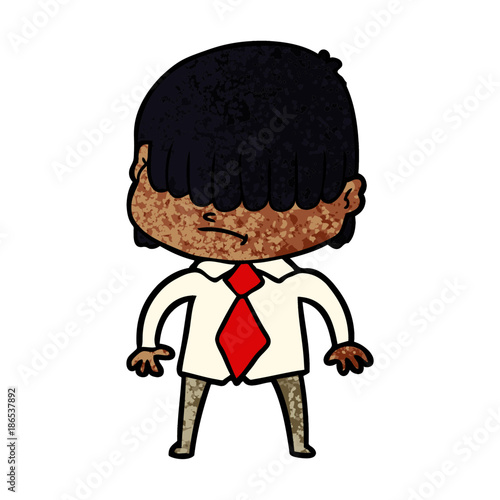 cartoon boy with untidy hair