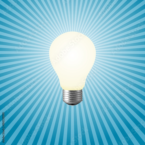 Lightbulb on the blue background