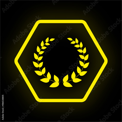 Neon Button Polygon - Kranz - Auszeichnung