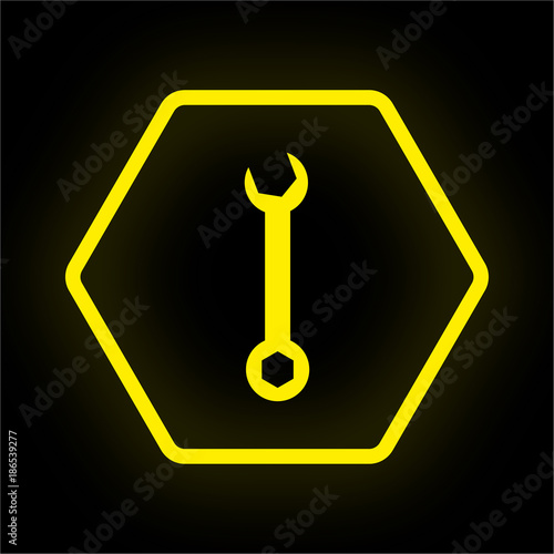 Neon Button Polygon - Schraubenschlüssel - Option