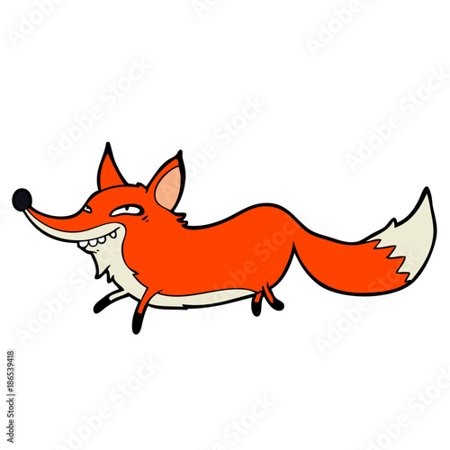 cute cartoon sly fox
