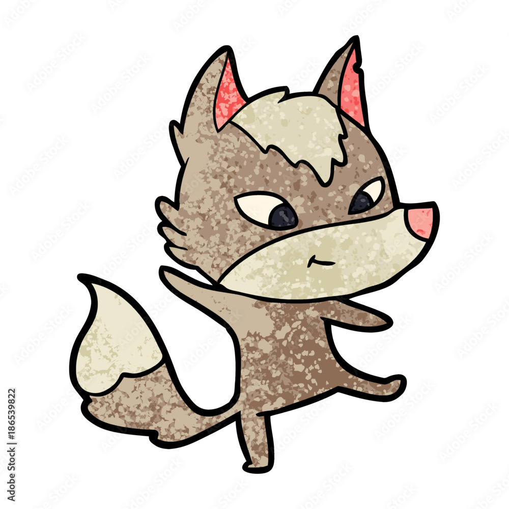 friendly cartoon wolf dancing friendly cartoon wolf dancing