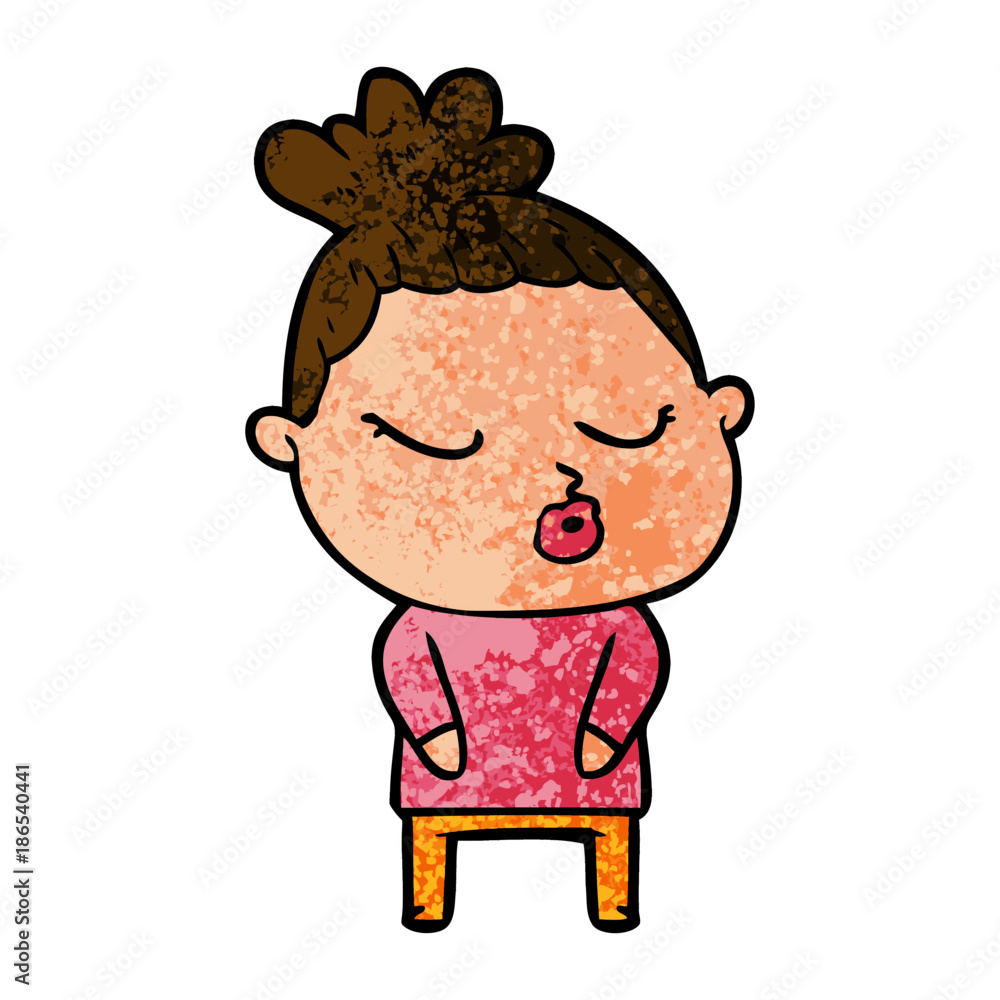 cartoon calm woman cartoon calm woman