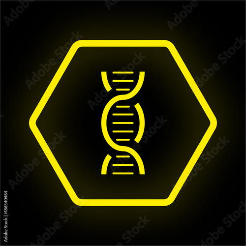 Neon Button Polygon - DNA - Medizin