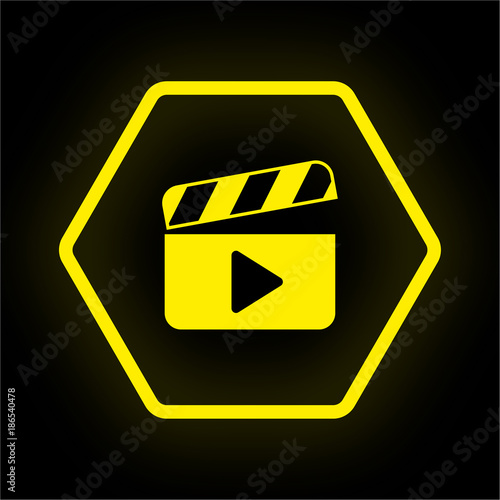 Neon Button Polygon - Filmklappe