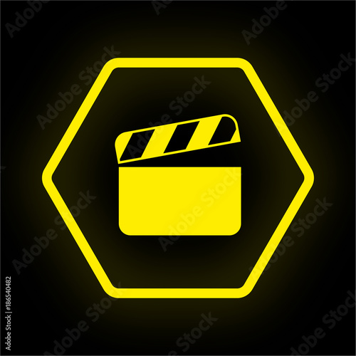 Neon Button Polygon - Filmklappe - Filmproduktion