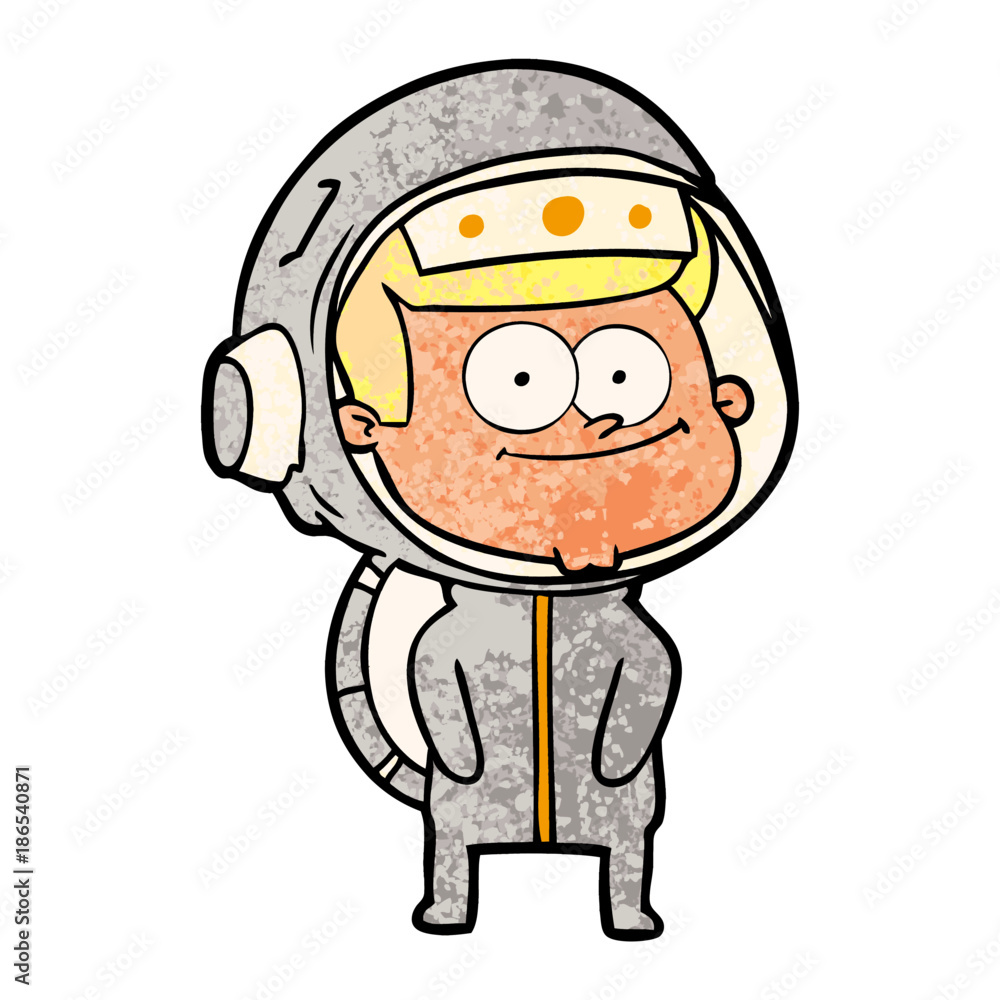 Obraz premium happy astronaut cartoon