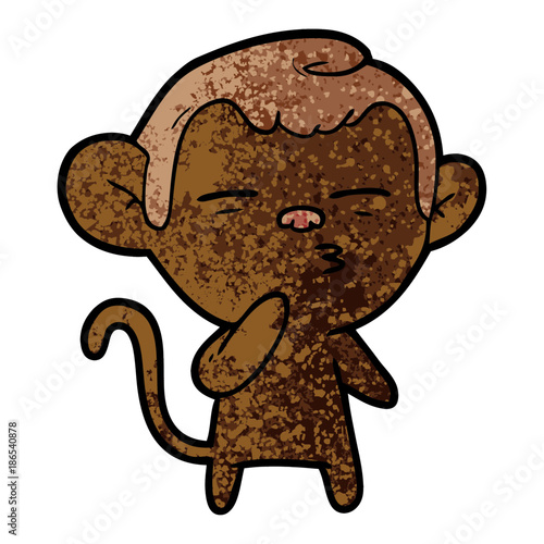 cartoon suspicious monkey
