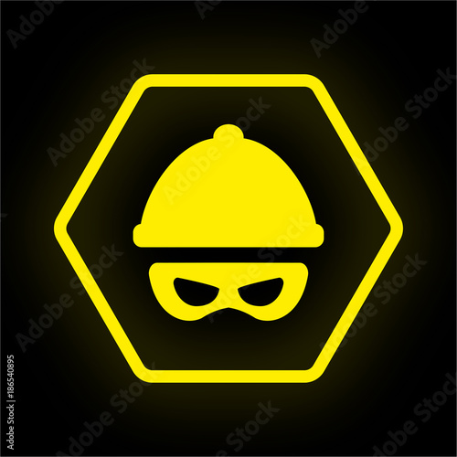 Neon Button Polygon - Dieb