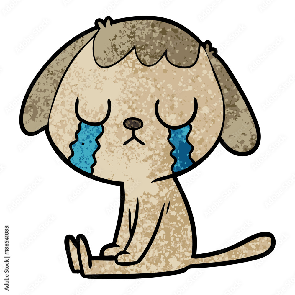 Obraz premium cute cartoon dog crying