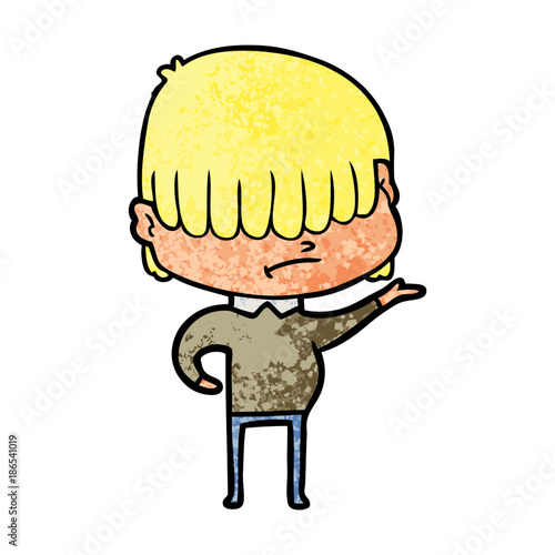 cartoon boy with untidy hair