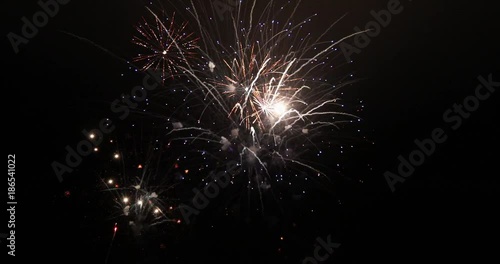 Wallpaper Mural Slow motion of beautiful fireworks separated on black background Torontodigital.ca