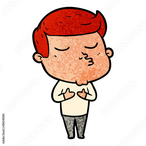 cartoon model guy pouting